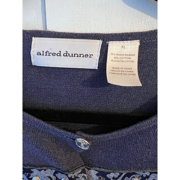 Alfred Dunner Blue Cardigan with Appliqué sequins embroidery, size XL - Picture 7 of 9